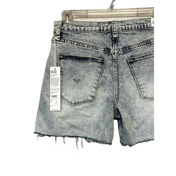 Hudson Kass Jean Shorts High Rise Fit Distressed Light Wash Blue Women's 25 NWT - Picture 7 of 12